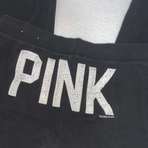 Black PINK sweat capris